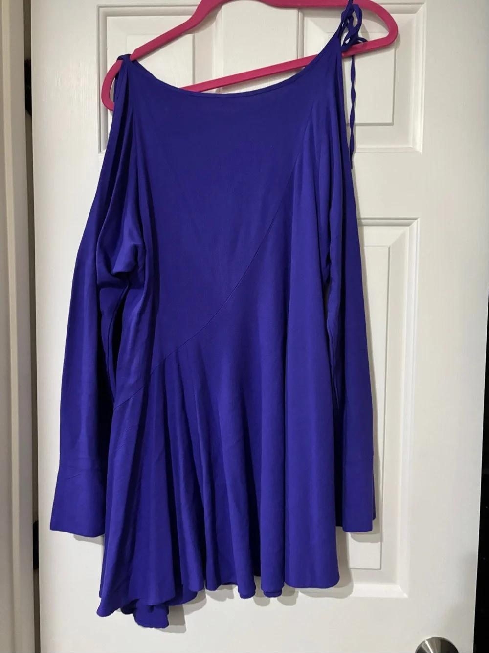 Free People Purple Cold Shoulder Boho Mini Dress Tie Strap - Size M/L*